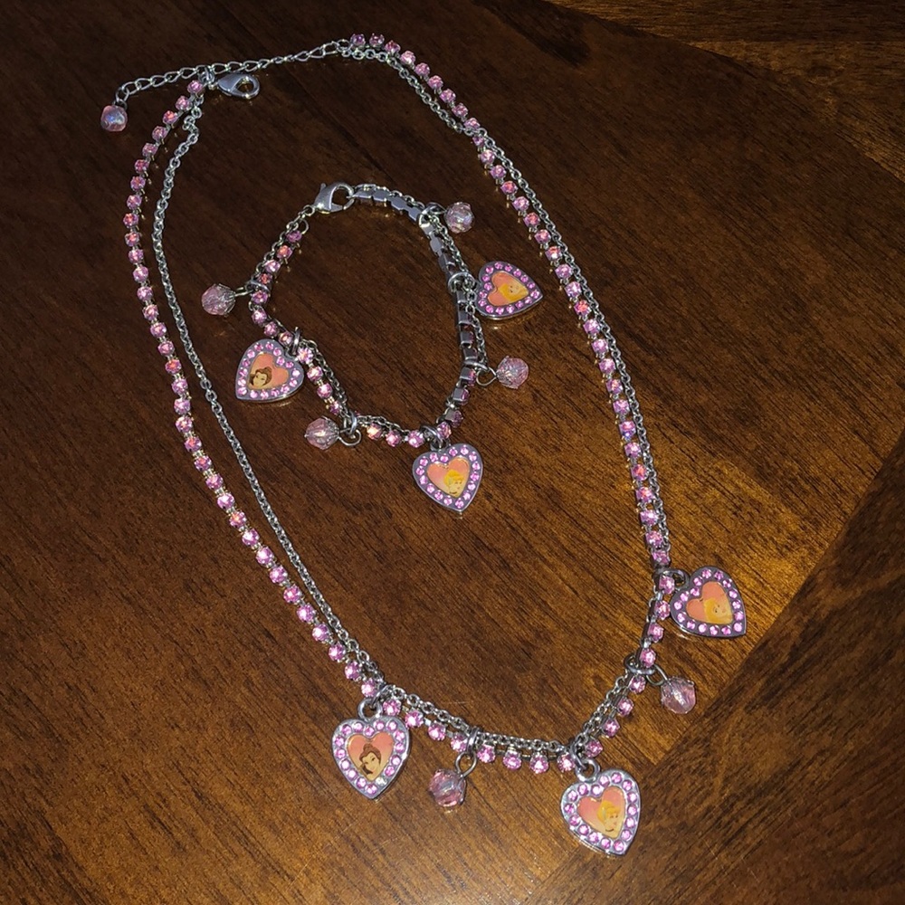 ‼️SOLD‼️ DISNEY PRINCESS necklace and bracelet set